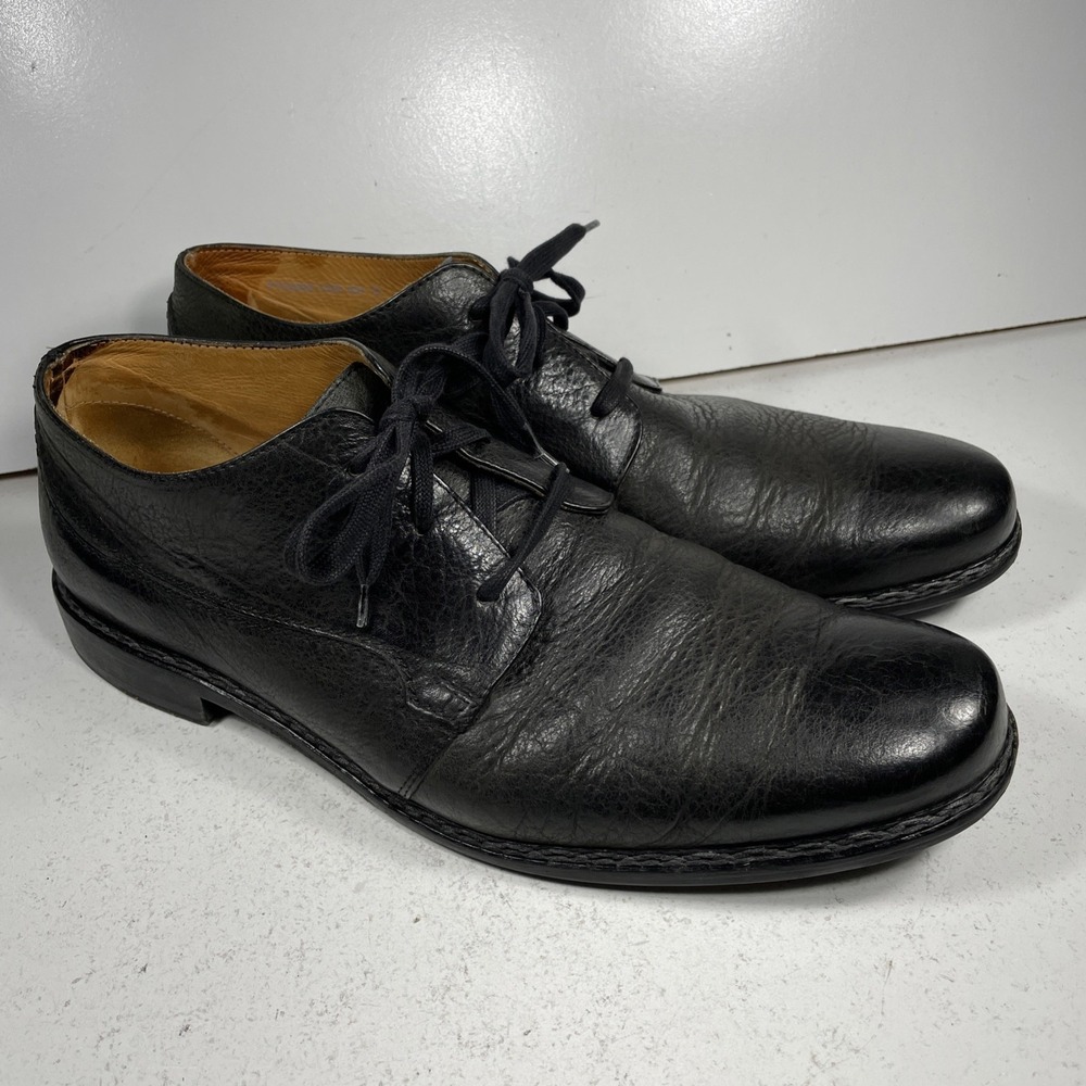 John Varvatos Plain Toe Leather Shoes hand made in Italy Men Size 13 Black